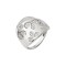 14ct White Gold Ring Flowers d165