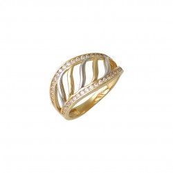 Handmade Ring Gold 14 k With Italian Zircon d175