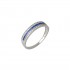 Δαχτυλίδι Λευκόχρυσο Μισοβερο 14κ με ζιργκον λευκά μπλε d177