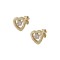 9K Gold Studded Single Stone Earrings With Zircon Heart sk183