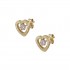 9K Gold Studded Single Stone Earrings With Zircon Heart sk183