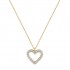 Gold Heart Necklace With White And Black Zirconia