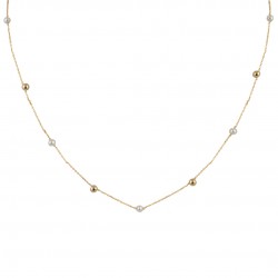 14K Gold Necklace With Pearls And Balls kol131