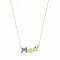 Mama Necklace Gold 14 carats with blue zircon K097
