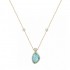 Gold necklace with aqua marine and white gold handmade