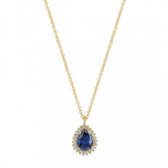 14ct gold rosette necklace with zirconia
