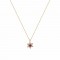 k084 14ct gold star necklace with red and white zircon 