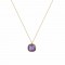 14k gold necklace with amethyst and with handmade chain