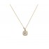Gold eye square necklace with enamel and pearl K14