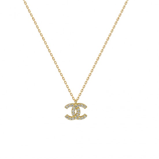 14ct gold necklace with zirconia