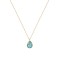 14k gold necklace with blue topaz and handmade chain