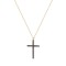 Cross necklace with chain and brown black zirconia 
