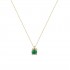 14k Gold Necklace with zirconium green kol108
