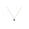 14k gold single stone necklace with blue zirconium K8150