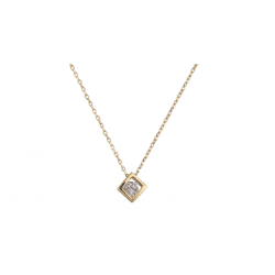 necklace gold 14k Square With inner zircon K8051