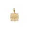 Amulet ic xc ni ka 14k gold with zircon handmade square