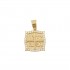 Amulet ic xc ni ka 14k gold with zircon handmade square