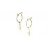 14k gold hoop earrings with wings KP8057