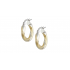 Hoop Earrings Gold with White Gold 14K Italian Design KP8158