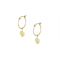 14k gold hoop earrings with heart KP8054