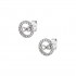 Earrings 14ct white gold earrings with white zirconia rosette 