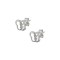 9K White Gold Stud Earrings With Zircon Butterfly sk185