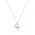 Double heart made of 14ct white gold Italian design 