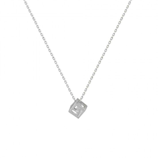 Necklace made of white gold with chain
