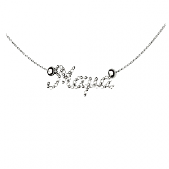 Mother s necklace with white crystals silver 925 H52570L