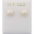 Pearl earrings 14k white gold 7-7.5MM round er1475
