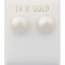 Pearl earrings 14k white gold 10-10.5MM button er1775