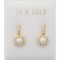 Pearl dangle earrings 14k gold 3 3.5mm rosette er2968
