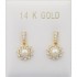 Pearl dangle earrings 14k gold 3 3.5mm rosette er2968