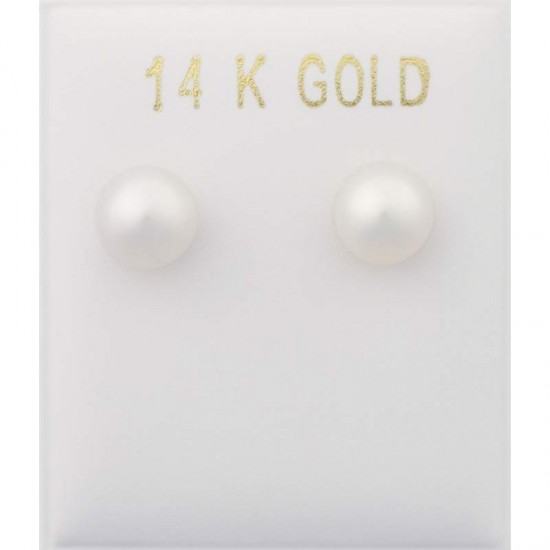 Μαργαριτάρια σκουλαρίκια χρυσά 14κ 6-6.5ΜΜ  στρογγυλό er1180