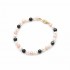 Black pink and white pearl bracelet with 14K gold
