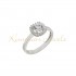 14K White Gold Rosette Single Stone Engagement Ring d182
