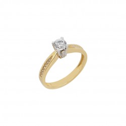 14k White Gold Single Stone Engagement Ring d192