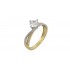 Single Stone Engagement Ring 14K Gold Flame D8210