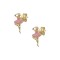 Children's Gold Studded 9K Ballerina Enamel Earrings sk182