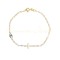 Gold bracelet with eye and cross aqua marine rozaline stones κ14  
