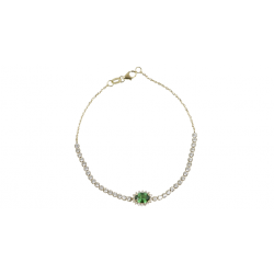 14K Gold Riviera Bracelet with Emerald BP8150