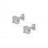 White Gold Single Stone Stud Earrings 9K With Zircon sk154