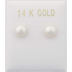 Pearl earrings 14k white gold 5.5-6MM button er1776