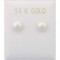 Pearl earrings 14k white gold 5.5-6MM button er1776