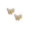 9K Gold Stud Earrings Butterfly with white zirconia sk131