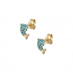 Children's 9K Gold Studded Earrings With Dolphin sk144