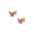 Children's Gold Stud Earrings 9K Butterfly With Enamel sk155