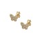 9K Gold Stud Earrings Butterfly with white zirconia sk128