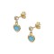 9K Gold Stud Earrings With White Zircon and Enamel sk151