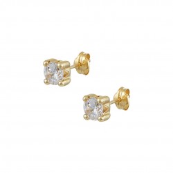 9K Gold Studded Single Stone Earrings With Zircon sk165
